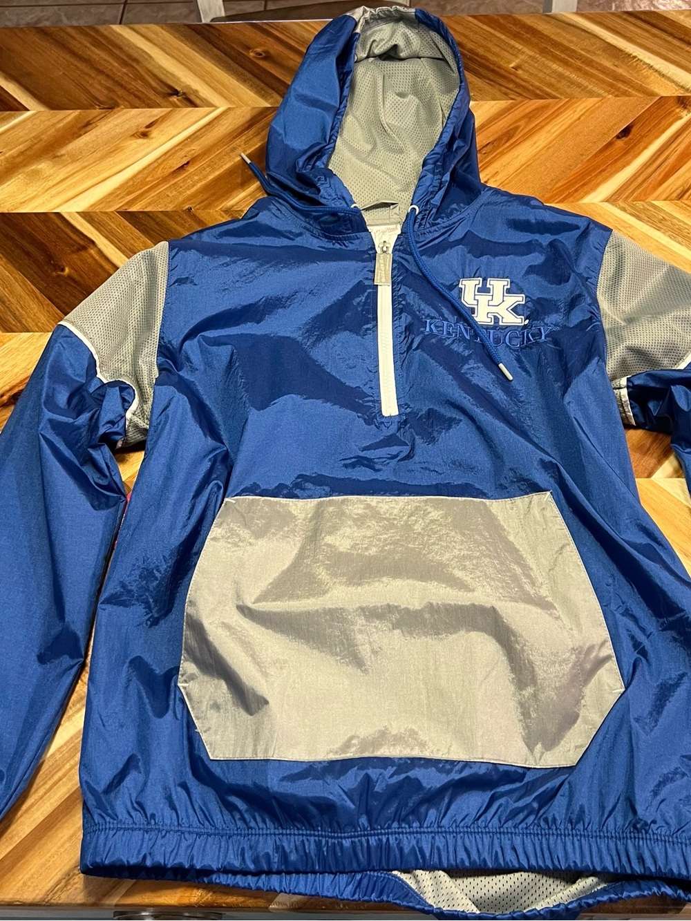 Mitchell & Ness Blue and Gray Kentucky Pullover Windbreaker